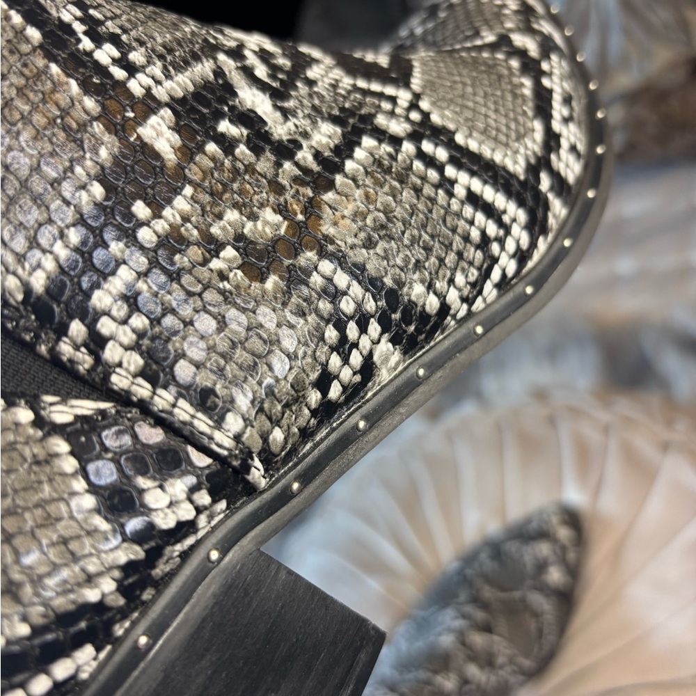 Bar III Snake Print Ankle Boots